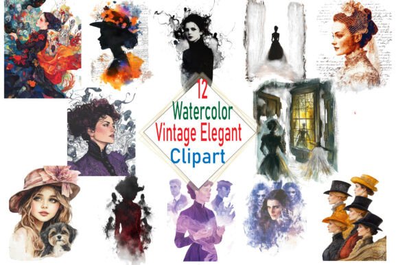 Vintage Watercolor Portraits: Illustrations for Branding