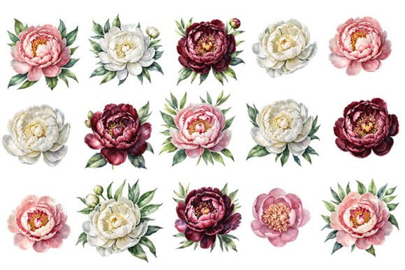 Watercolor Peony Collection: Illustrations for Branding