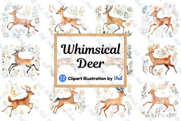 Whimsical Deer Illustrations for Editorial Design